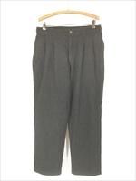 古着 90s USA製 LANDS' END 先染め ブラック デニム チノ タック