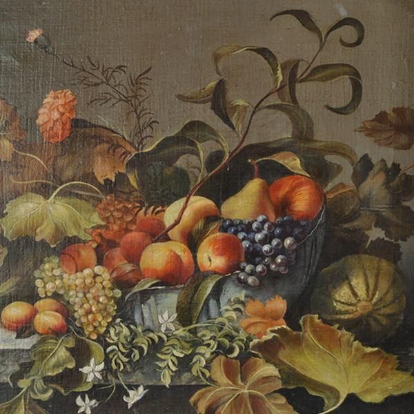 油絵・10/アンティーク静物画 油彩果物 アート【Sibora】