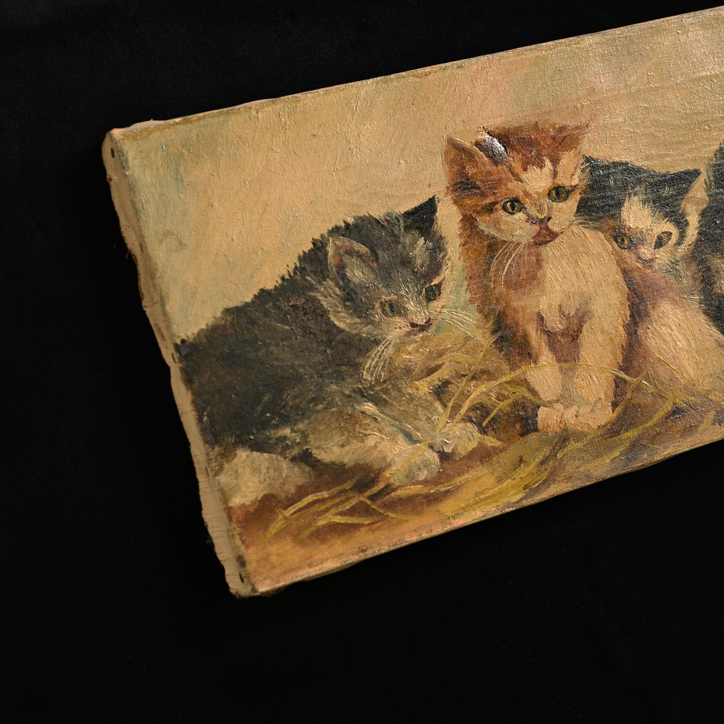 絵画 油彩画『小さな古い革の鞄』アンティーク インテリアアート