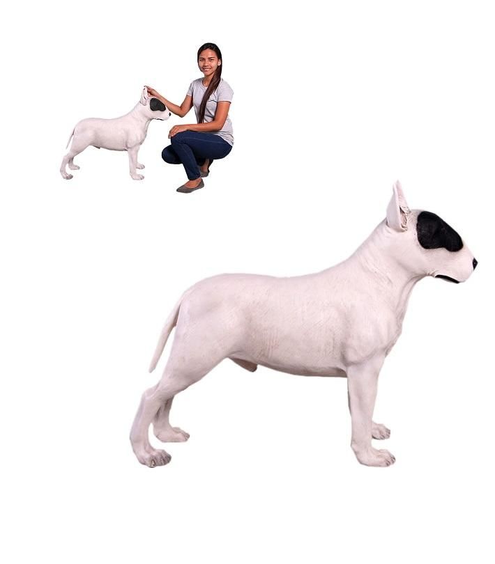 犬のオブジェ・置物☆ブルテリア 【ホワイト】☆等身大フィギュア