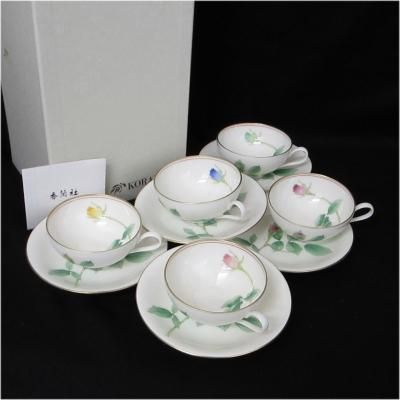 香蘭社 カップ＆ソーサー 色違い5客セット バラ