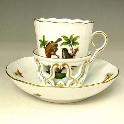ヘレンド/HEREND ロスチャイルドバード チョコレートカップ&ソーサー