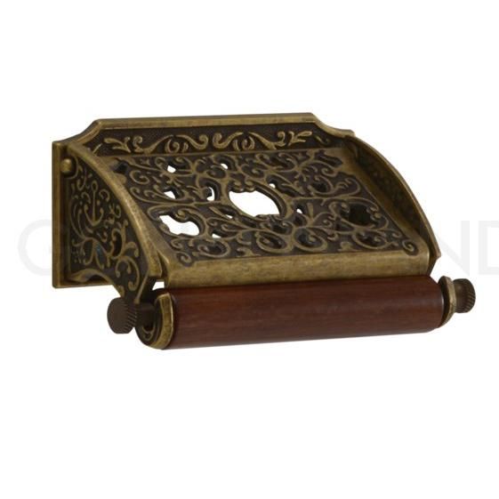 真鍮製 トイレットペーパーホルダー アンティーク色 (W16.3×D7×H8.3cm