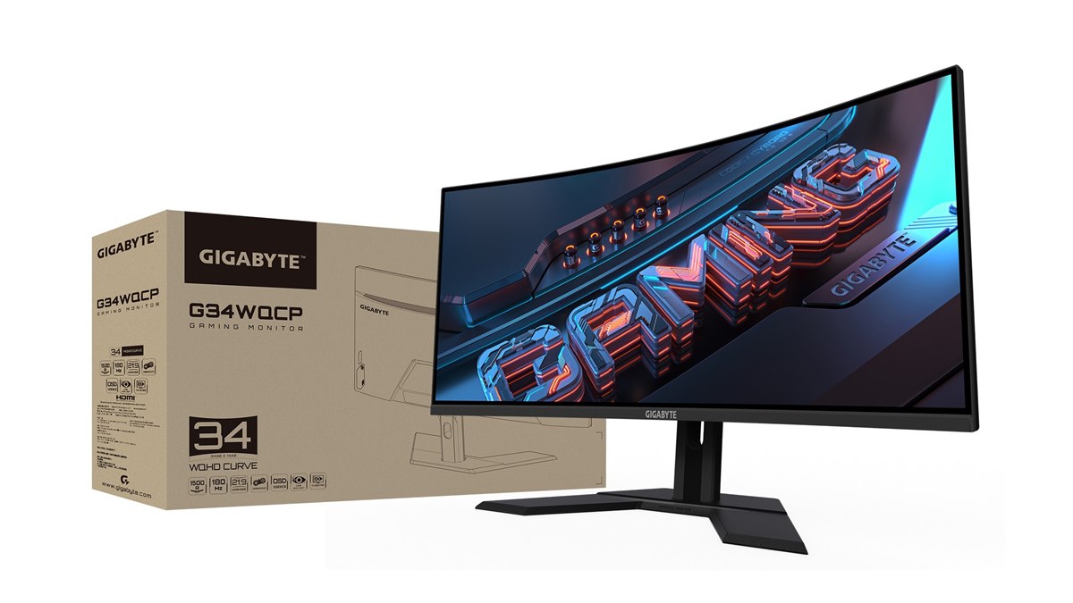 GIGABYTE、3440×1440表示に対応した34型ウルトラワイド曲面モニター