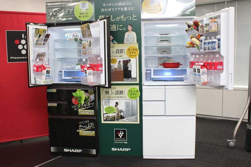 92⭕️送料設置無料 SHARP 冷蔵庫 大型 400L級 プラズマ 両開き 安い