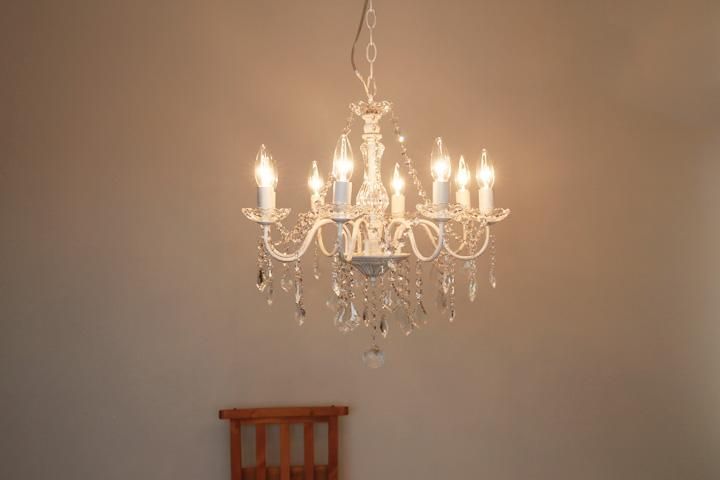 8灯シャンデリア 照明器具 LED Queen ホワイト｜デザイン照明のCROIX