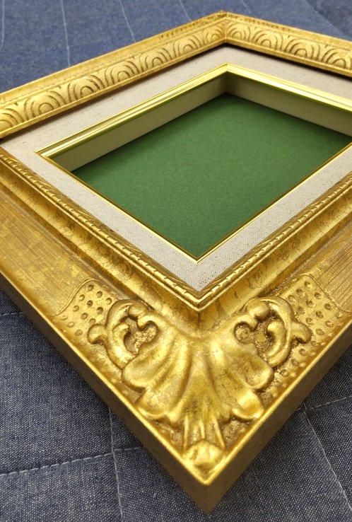 20年以上前の新品未使用】額縁 油絵 油彩 金 ゴールド 木製 F4