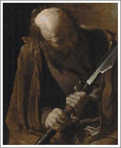 ジョルジュ・ド・ラトゥール【聖トマス】 - 手描き 絵画（油絵複製画