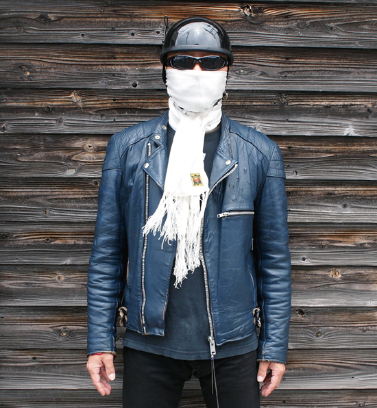 ロッカーズ スカーフ カフェレーサー マフラー ストール 白 ホワイト