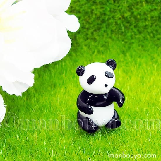 パンダ ガラス細工トレイ ガラス工芸品 レア品 パンダ ガラス細工