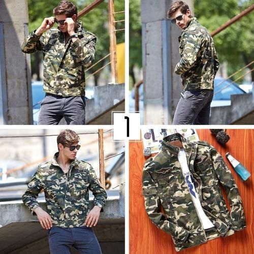 全2色 6サイズ メンズミリタリータクティカルカモフラージュジャケット