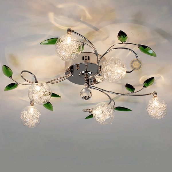 フラワーモチーフ 6灯シャンデリア風シーリングライト フラワー