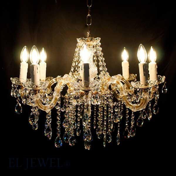 クリスタルシャンデリア 8灯 40万円のお品物 クリスタルシャンデリア 8