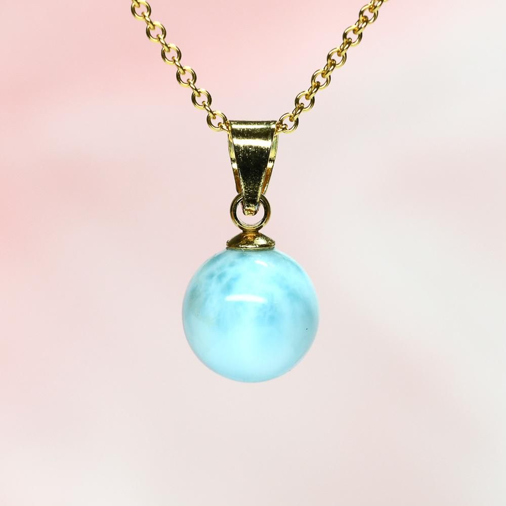 高品質 ラリマー お月様 三日月 ペンダントトップ ネックレス チャーム