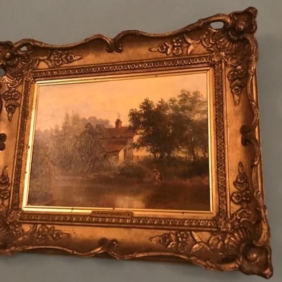 絵画、額縁、フレデリック・モーガン、英国、油彩画家、アンティーク