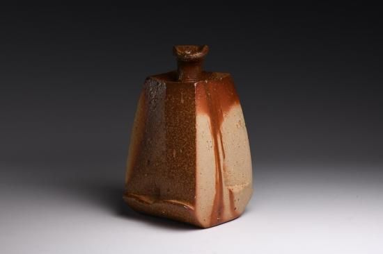 隠崎隆一 備前 酒呑 緋襷 三つ足 共箱 共布 栞 ☆備前焼/名工！『隠崎