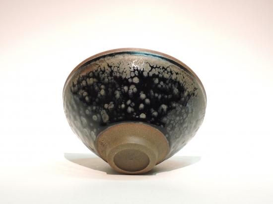 京都• 鎌田幸二陶器製 水差しのハンドル黒と茶色の模様 侘び寂び茶道