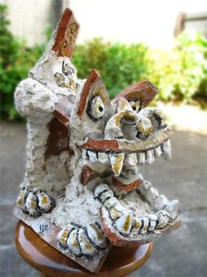 シーサー 瓦 沖縄産 琉球 守り神 鬼瓦 縁起物 破邪 赤いシーサー瓦