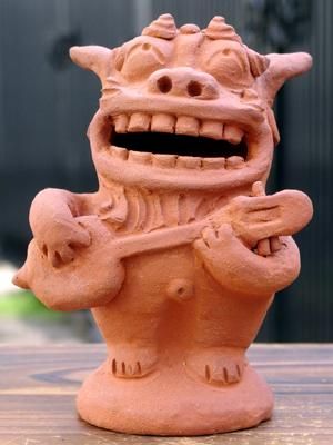 三線シーサー - 喜器 (kiki)沖縄の器(やちむん) 琉球ガラス 雑貨の通販