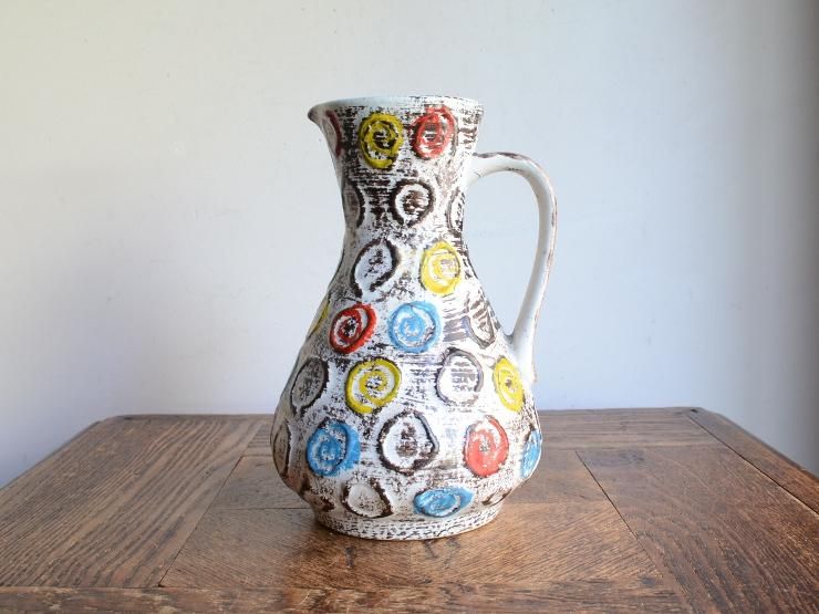 ヴィンテージ 陶器フラワーベース（H18cm）｜アンティーク雑貨