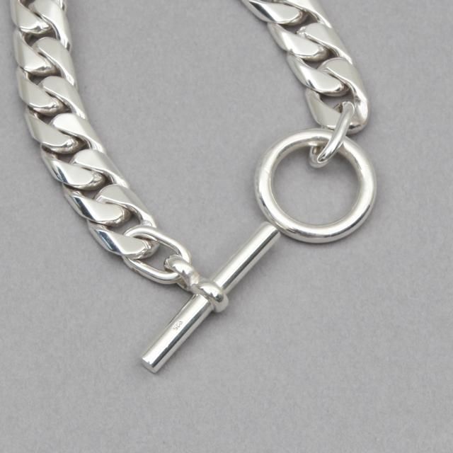 LAVER 11mm Curb Chain T Bar Bracelet [no.18]｜Silver and Gold