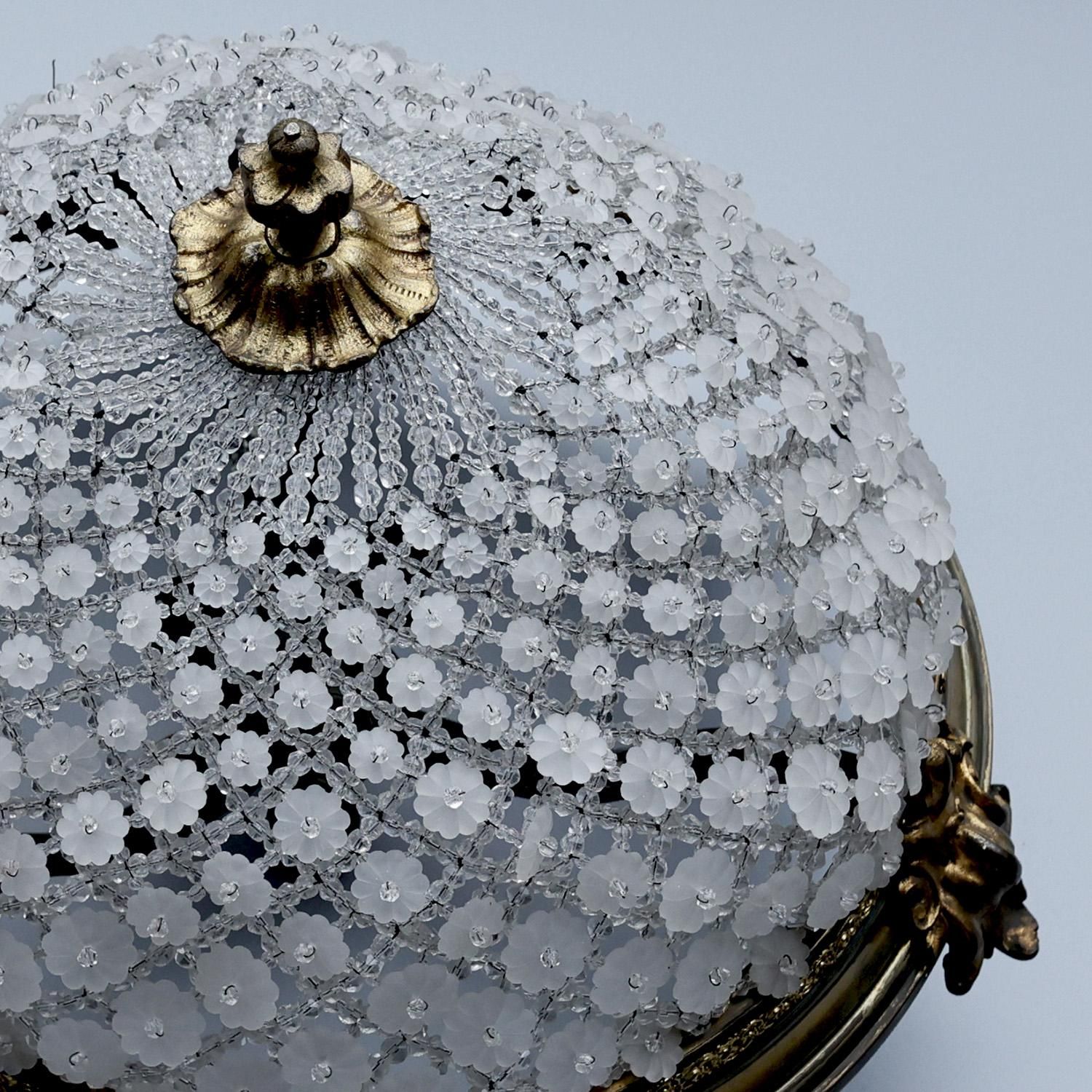 プラフォニア照明 クリスタルガラス フラワーレリーフ シーリング