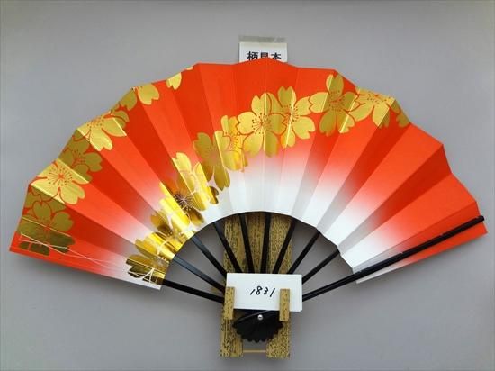 扇 70cm四季の花 花柄の金色木製スタンド付き 扇 70cm四季の花 花柄の