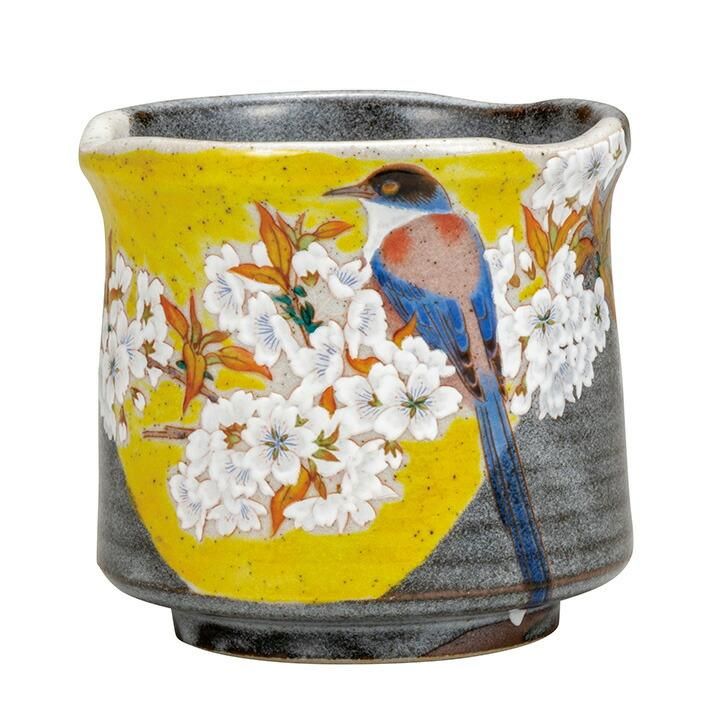 大湯呑 吉田屋山桜に鳥