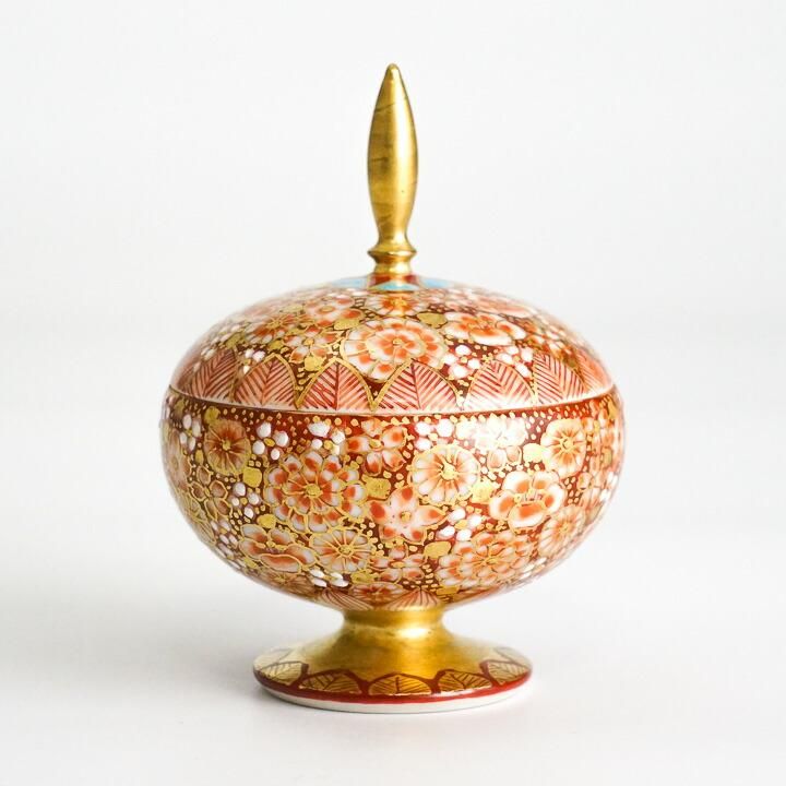 向付 2客 梅 菊 金彩 色絵付 貫入 窯傷 その2 蓋器 赤絵金襴花詰 / 高