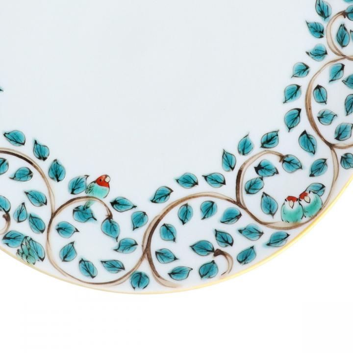 5寸皿 唐草インコ | 山浦早織 - 九谷焼専門店の陶らいふ