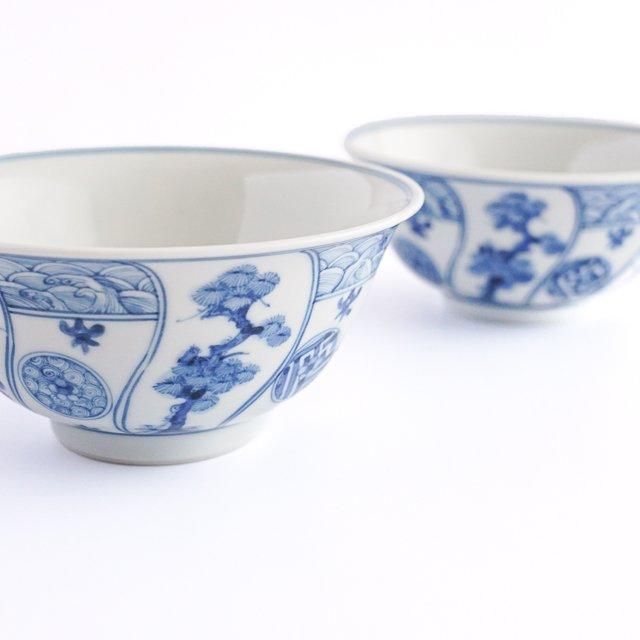 組飯碗 青華吉祥樹花紋 宮内庁御用窯 - 山本長左 | 九谷焼専門店の陶らいふ