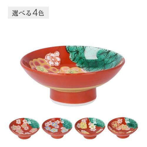 九谷焼 古九谷 八郎手赤絵金彩 花鳥人物文 盃 ぐい呑 3客 C R8776