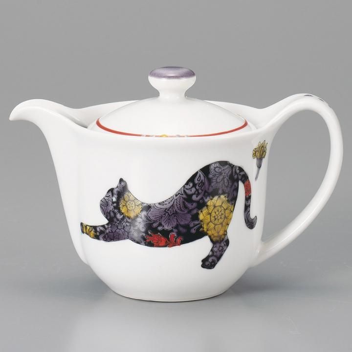 ポット急須 ボタニカル青手 猫 / 大志窯 化粧箱入り - 和食器の通販