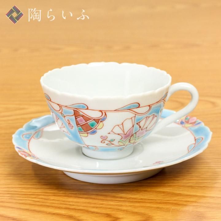 銀舟窯×宮腰徳二(特別企画品)】カップ＆ソーサー 水中花