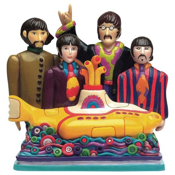 ビートルズフィギュアセット【証明書付】×イエローサブマリン陶器 THE