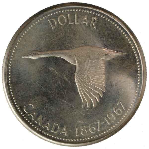 Silver.800)カナダ1ドル 銀貨 2枚 連邦100年記念 カナダ建国100周年