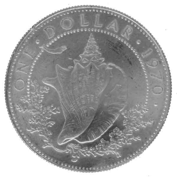 1974バハマ$ 1ドルの銀貨 バハマ諸島 1974-75年 9種 プルーフセット