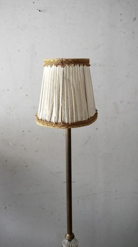 フランス アンティーク パイン材 木製・真鍮 フロアランプ ブロカント