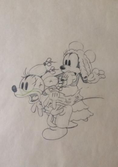 ミッキーマウス(鉛筆画) ディズニー スタジオ ミッキーマウス 額縁付き