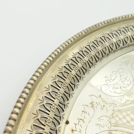 マッピン＆ウェッブ プレート ○ シルバープレート 大皿 アカンサス