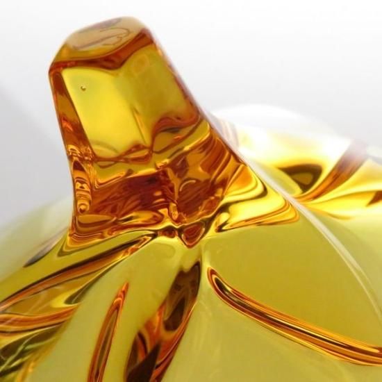 バカラ 置物 ○ ブルーム オレンジ 花 クリスタル フラワー