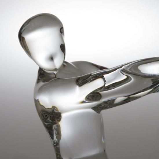 バカラ ゴルフ パターをする男性 アンティーク クリスタル ガラス 置物