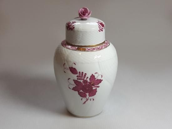 ヘレンド ボトル□アポニー ピンク 蓋付きボトル 瓶 壺 1個 インドの華