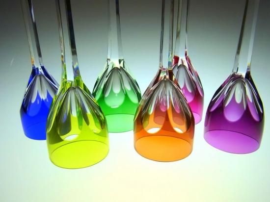 バカラ グラス ◇ ジェノバ 6色 カラフル リキュール グラス セット 紫