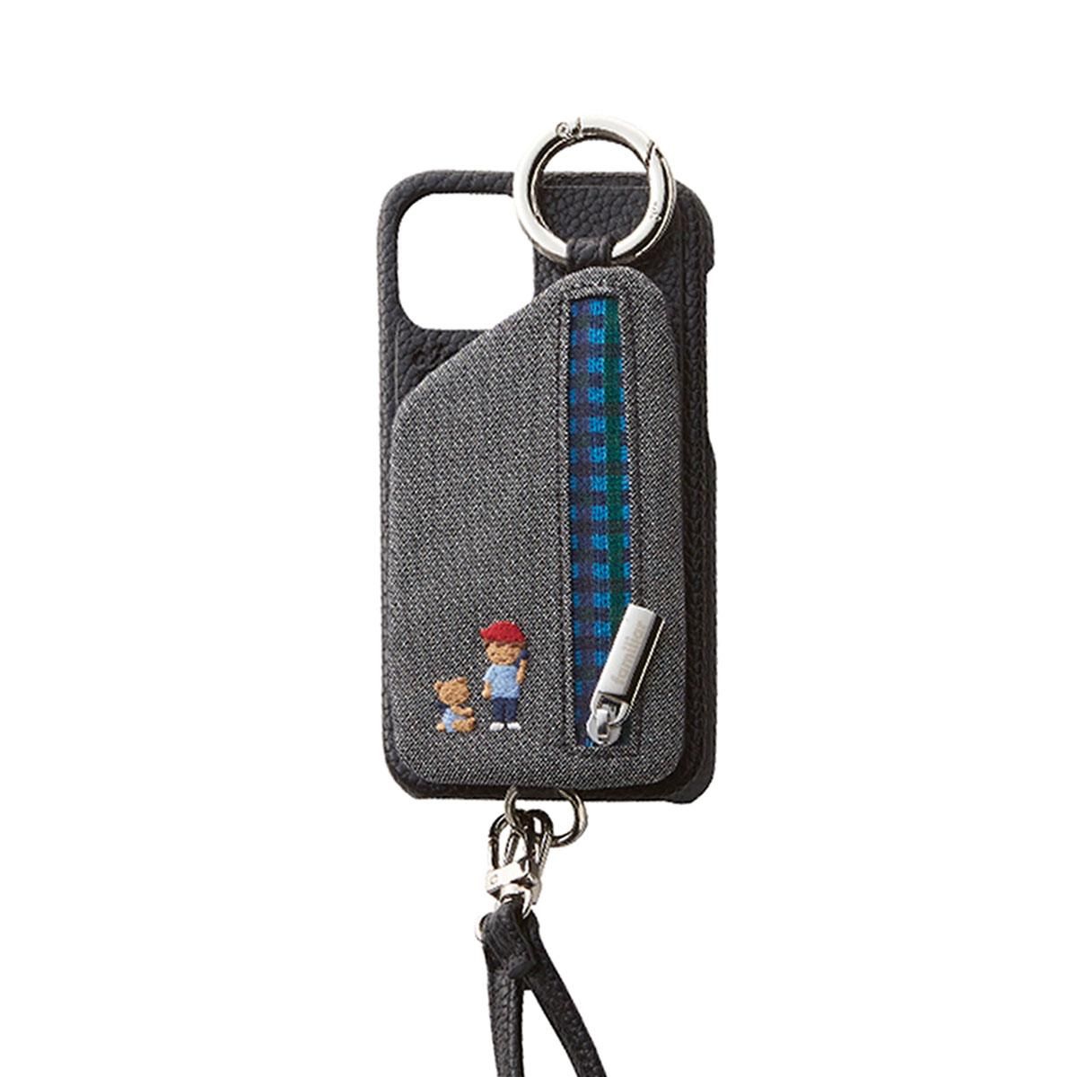 familiar ファミリア スマホ ショルダーストラップ 黒系 新品 Amazon