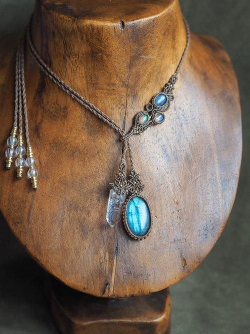 両剣ベラクルスアメジストポイント エチオピア産オパール マクラメ