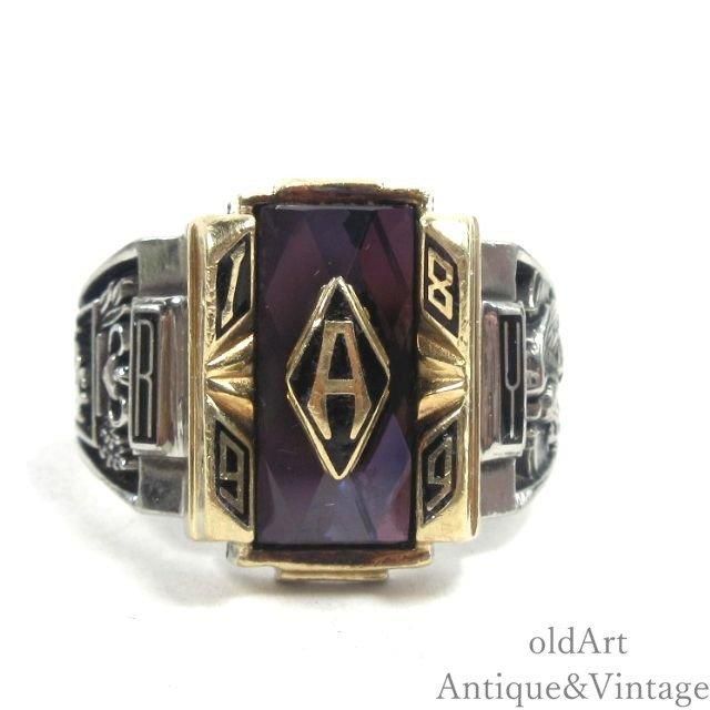 USA製1989年JOSTENS社ヴィンテージヘリテイジメンズカレッジリング指輪