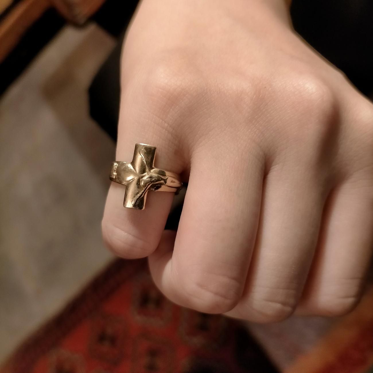 USA製ヴィンテージイエスキリスト十字架クロス10金無垢K10ゴールド