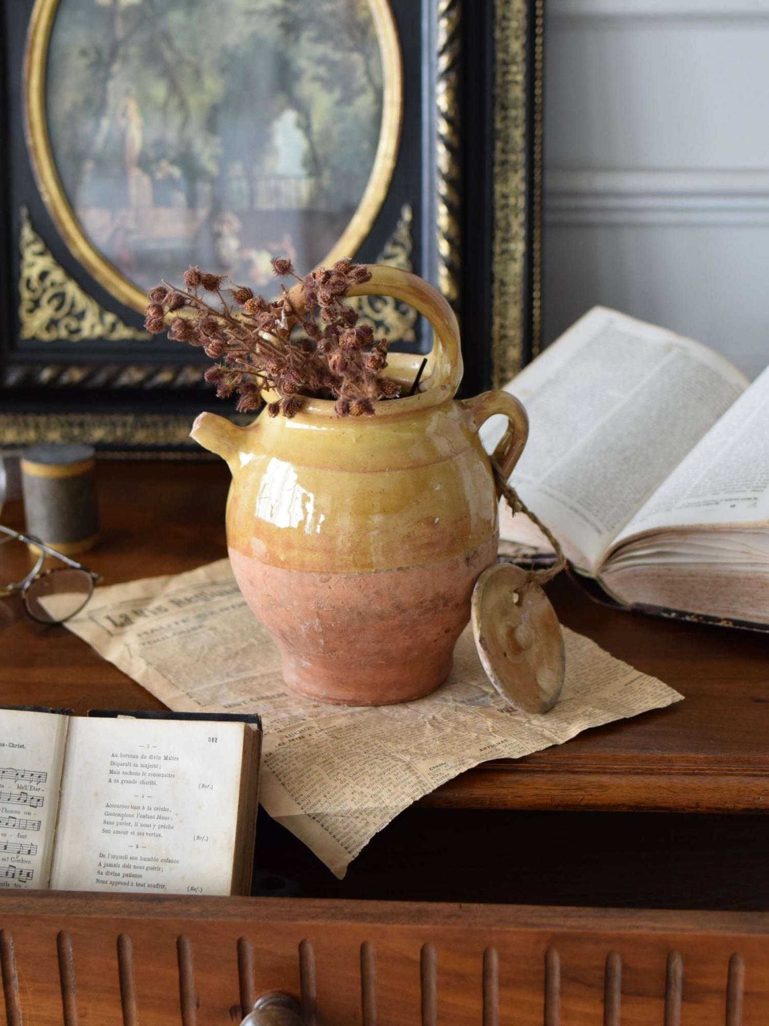 フランスアンティーク雑貨 水差し.陶器2 南仏