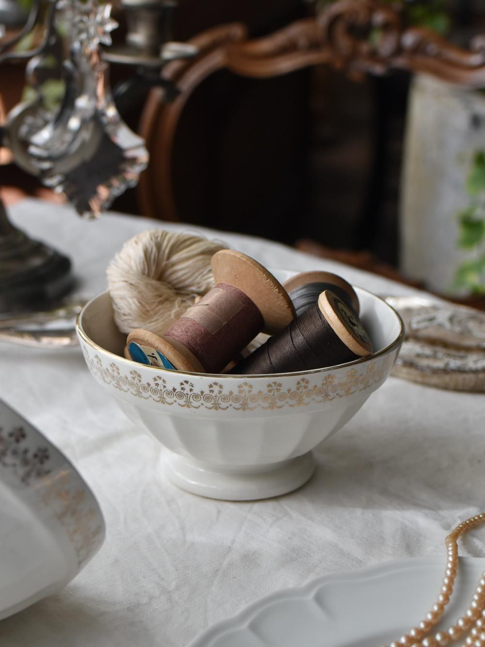 さるりす 可愛い黄釉カフェオレボウル フランスアンティーク ジアン